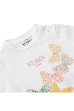 T-shirt in jersey con stampa multicolor FENDI KIDS | BFI1827AJF0TU9